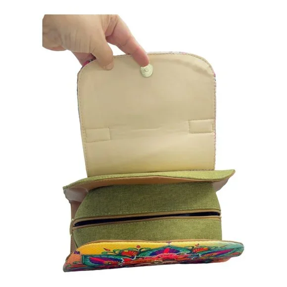 Artisan Made Frida Kahlo Canvas Faux Leather Tote Backpack From Coyoacan Mexico - Picture 3 of 14